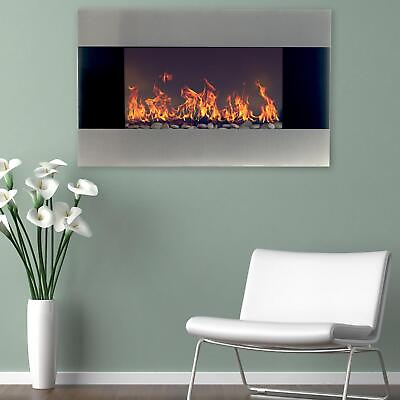 #ad Electric Wall Mount Fireplace Heater with Remote 36quot; x 8.6quot; x 22quot; New $84.99