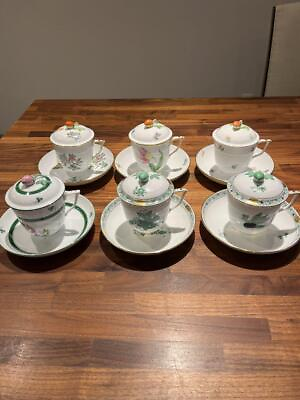 #ad Herend Series Picture Change Cup amp; Saucer Assorted Set with Lid 6 Types $1156.48