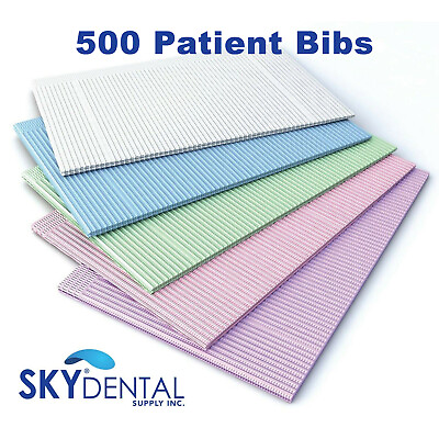 #ad Patient Bibs 21 Ply Towels DENTAL MEDICAL TATTOO Disposable 18x13 bib 500 box $34.99