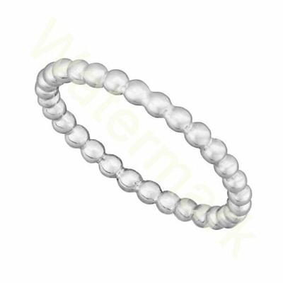 #ad Sterling Silver Bubble Bead Stacking Ring 2mm Wide Sizes G Z 20 Different Sizes GBP 7.99