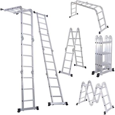 #ad Folding Ladder Multi Purpose Aluminium Extension 7 in 1 Step Heavy Duty Combinat $139.99