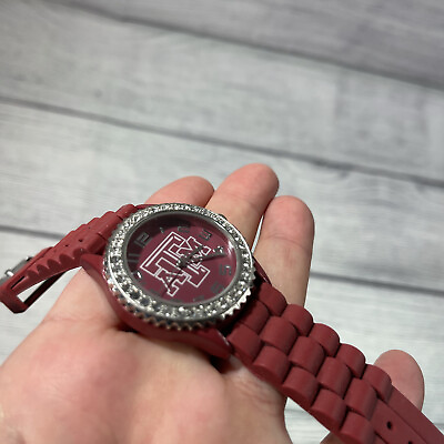#ad Texas ATM University Rhinestone Cherry Jelly Silicone Unisex Wrist Watch $16.14