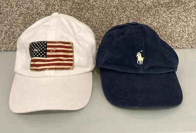 #ad Lot 2 Polo Ralph Lauren American Flag Pony Adjustable Hats YOUTH Size 2T 4T $19.99