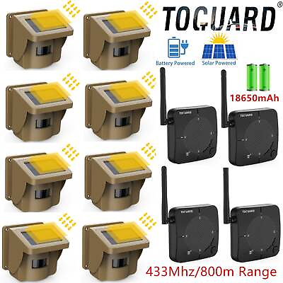 #ad Toguard Solar Wireless Driveway Alarm Outdoor 800M Range Motion Sensor amp;Detector $210.99