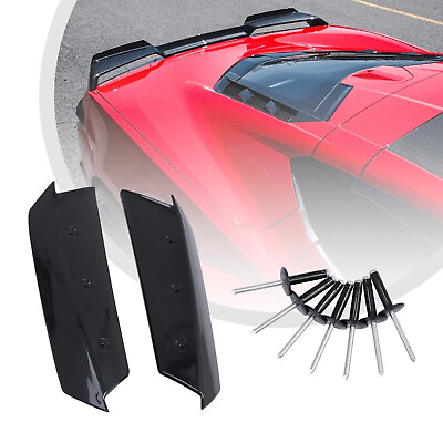 #ad Carbon Flash Black Rear Spoiler Wing Wickers For Corvette C8 2020 Up w Bolts $129.99