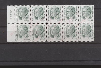 #ad US USED #2940 1995 55¢ Great AmericanAlice Hamilton M.D.BLOCK OF TEN Red Cancels $4.99