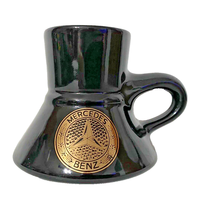 #ad Vintage Black Mercedes Benz Ceramic No Spill Non Slip Travel Coffee Mug $9.99