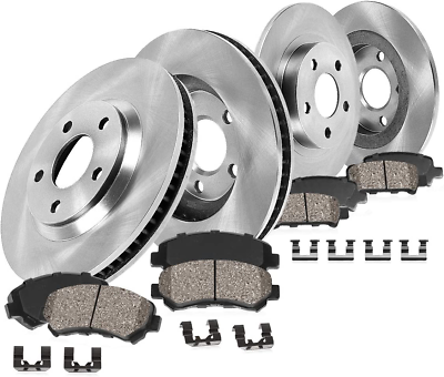 #ad Callahan Front and Rear Brake Disc Rotors and Ceramic Brake Pads Hardware Brak $294.99
