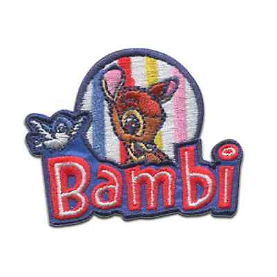 #ad Disney Iron On Patch: Written Bambi amp; Head w Blue Jay Flying New Free Shipping $6.00
