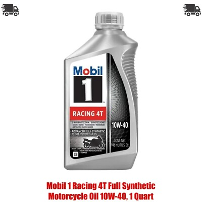 #ad Mobil 1 Racing 4T Full Synthetic Motorcycle Oil 10W 40 1 Quart $10.06