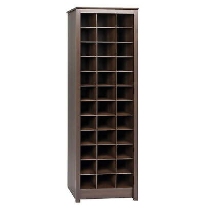 #ad Prepac Elegant Brown Shoe Storage Cabinet 13quot;D X 23.5quot; W X 72.5quot; H Space Saving $295.78