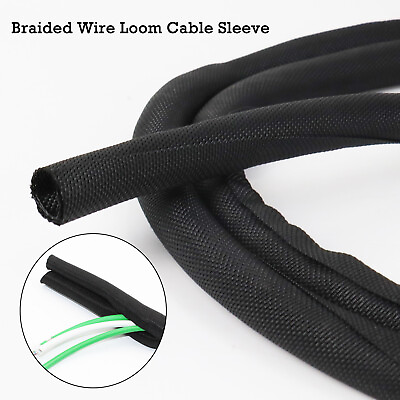 #ad Split Wire Loom Braided Cable Sleeve Cover Wrap Resist AbrasionChewingHeat Lot $129.19