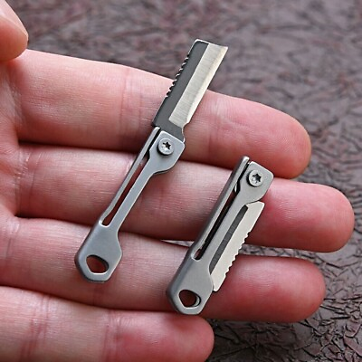 #ad Mini Folding Knife Stainless Steel Blade Pocket Key Chain Parcel Knife Keychain $4.95