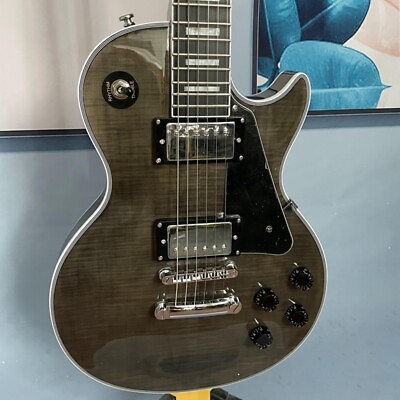 #ad 6 Strings Black Electric Guitar Solid HH Pickups Mahogany Body Black Fretboard $228.00