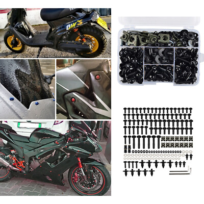 #ad 195X Motorcycle Screw Nut Bolt Cap Cover For Yamaha Kawasaki Honda Kits Durable GBP 22.99