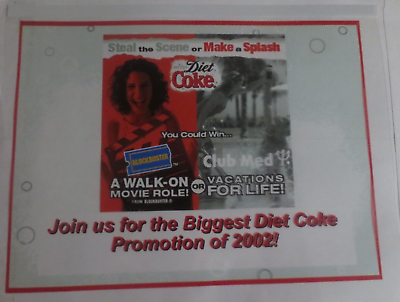 #ad Diet Coke Promotion Presentation with disc and 8 slicks 2002 $2.00