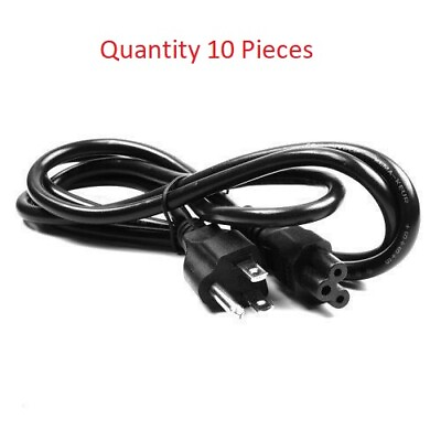 #ad 10 pack of 3 Prong AC Mickey Mouse Style Clover Power Cord Cable 6ft $22.99