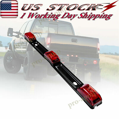 #ad Red LED Stainless Rear Clearance ID Marker Light Bar Truck Trailer Tail Lights $11.90