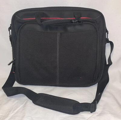 #ad Targus Black amp; Red Shoulder Messenger Bag Laptop Carrying Case W Adjust. Strap $25.00
