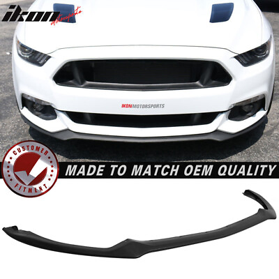 #ad Fits 15 17 Ford Mustang Front Bumper Lip Spoiler OE Style Unpainted Black PU $149.99