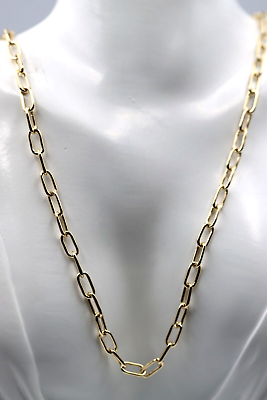 #ad Handmade Genuine 60cm Heavy 9ct Yellow Gold Paper Clip Chain Necklace AU $2349.00