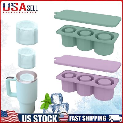 #ad Ice Cube Tray Mold for Stanley TumblerCup Silicone Ice Mold w Lid for Freezer $11.99