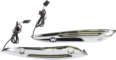 Custom Dynamics Chrome Windshield LED Trim Turn Signals Harley Road Glide 15 Up $249.95