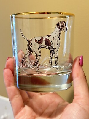 #ad 1 Williams Sonoma Plymouth Dog Pointer Double Old Fashioned Barware Replace $18.94