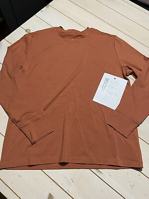 #ad Boody Womens Classic Long Sleeve Workout Shirt Organic Bamboo Clay Size Small $20.00