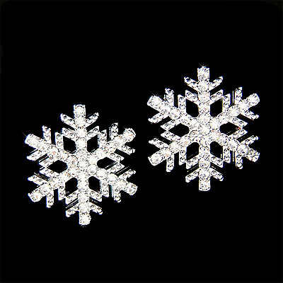 #ad SNOWFLAKE made with Swarovski Crystal Snow Flake Holiday Winter Earrings Xmas $45.00