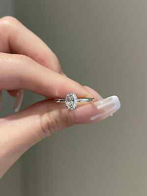 #ad IGI Certified 1 Ct F VVS2 Oval Lab Grown Diamond Dainty Engagement Ring 14K Gold $1019.00