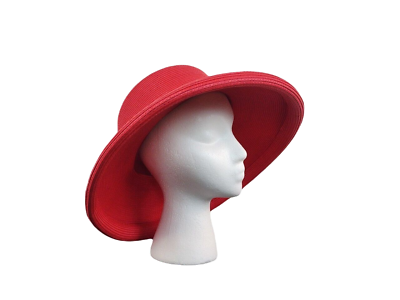 #ad Vintage 60s Betmar Red Wide Brim Polypropylene Hat $26.95