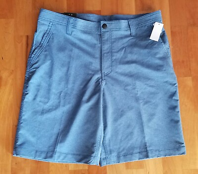 #ad New BASS Men#x27;s 36 Inseam 10 Inches Wicking Sunblock Stretch Blue Golf Shorts $60 $39.95