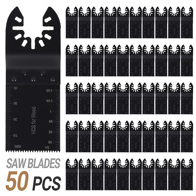 #ad 50Pcs Oscillating Multi Tool saw blades Wood Metal Cut Cutter For Dewalt Fein $21.99