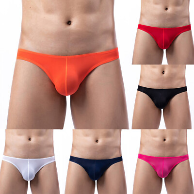 #ad Men Sexy Briefs Thong Lingerie Ice Silk Underwear Bikini Underpants US $3.85