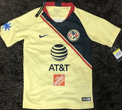 #ad Nike 2018 2019 Club America Home Youth Jersey Yellow 919234 707 Size S Small $69.99