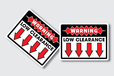 #ad 4X Low Clearance Warning Safety Sticker Rider Mini Truck JDM Rack Safe Decal $6.07