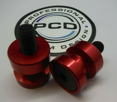 #ad Aluminium Paddock Stand Bobbins M10 Fitment ANODISED RED BLACK BOLTS UK Made GBP 14.49