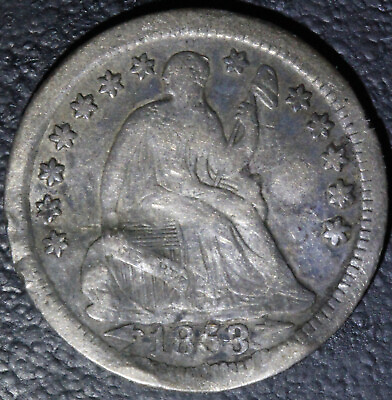 #ad 1853 O Seated Liberty Half Dime 5¢ VG Details Hole Filler $25.00