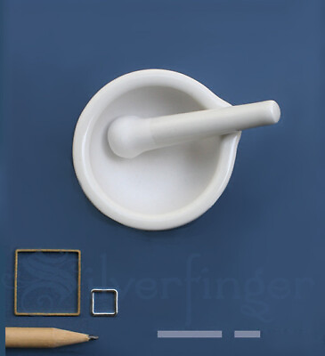 #ad 60 mm Mini Porcelain Mortar and Pestle Mixing Grinding Bowl Set $7.61