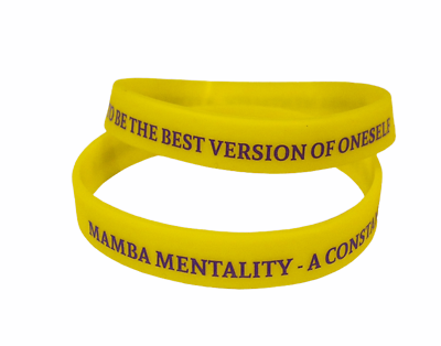 #ad Mamba Mentality 2 Pack Inspirational Sports Silicone Wristbands Yellow Purple $7.99