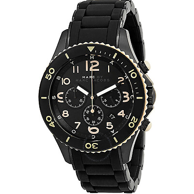 #ad Marc Jacobs Men#x27;s Marc Black Dial Watch MBM2583 $163.96