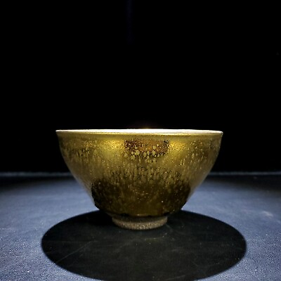 #ad 5quot;China antique Song dynasty Jian kiln kiln change gold Oil droplet bowl $184.80