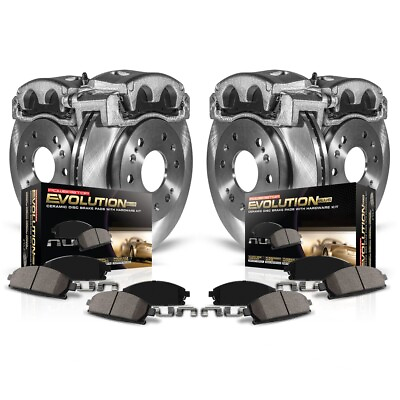 #ad KCOE2557 Powerstop 4 Wheel Set Brake Disc and Caliper Kits Front amp; Rear Coupe $571.74