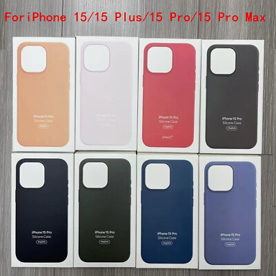 #ad NEW For iPhone15 Pro Max 15Plus 15 Pro Original Silicone Case with MagSafe 2023 $17.21