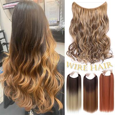 #ad Hidden Secret Wire in Hair Extensions Weft One Piece THICK AS Human Headband US $8.42