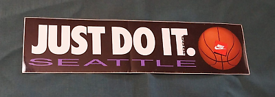 #ad Vintage 1995 Nike Seattle Basketball #x27;Just Do It#x27; Bumper Sticker 15quot; x 3 3 4quot; $5.00