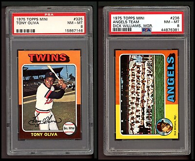 #ad 1975 Topps Mini Baseball Complete Set 7 NM $5560.00