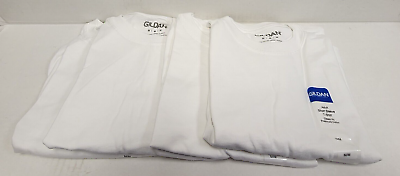 #ad NEW Pack of 4 Gildan Men#x27;s White Short Sleeve Crew Classic Fit T Shirt Size Med $15.99