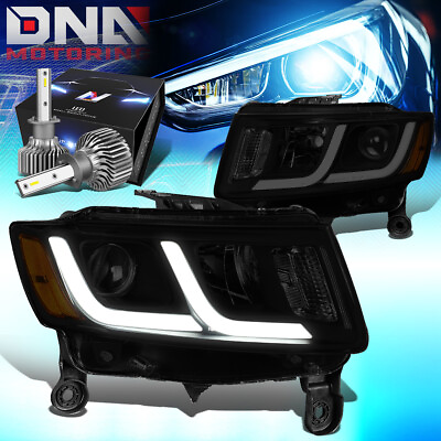 #ad FOR 2014 2016 GRAND CHEROKEE DRL PROJECTOR HEADLIGHT W LED KIT SLIM STYLE TINTED $264.67